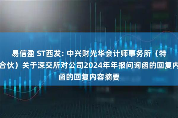 易信盈 ST西发: 中兴财光华会计师事务所（特殊普通合伙）关于深交所对公司2024年年报问询函的回复内容摘要